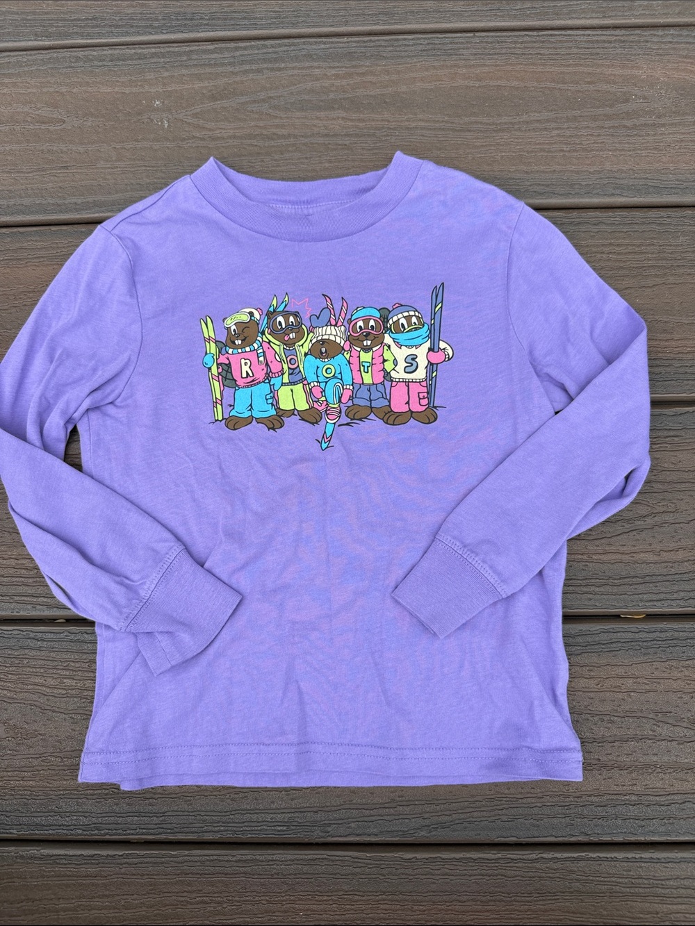 Kids Long-Sleeve Purple Graphic Tee
